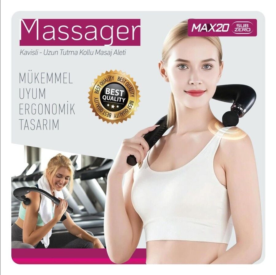 Masaj Aleti Uzun Tutma Kollu Kavisli